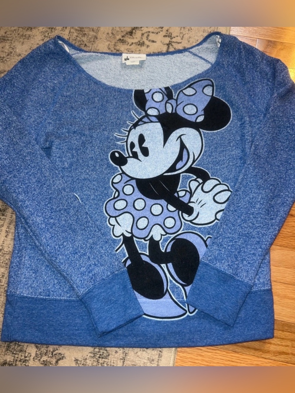 Disney Parks Authentic Blue Graphic Minnie Sweatshirt